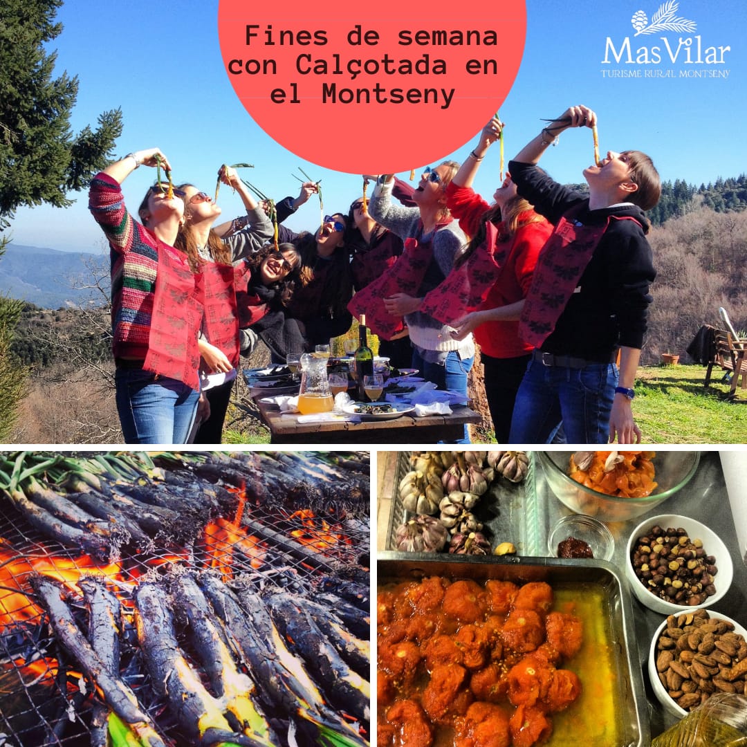 calçotada en el montseny en la casa rural de Mas Vilar