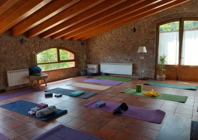 Sala ioga per fer retirs a Mas vilar Montseny